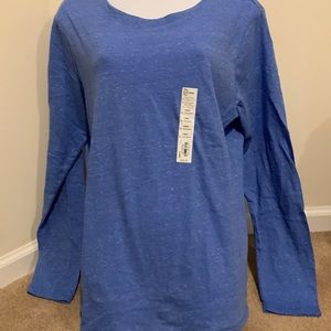 NWT Sonoma Blue Crew Neck Long Dleeve zcotton Tee in XL